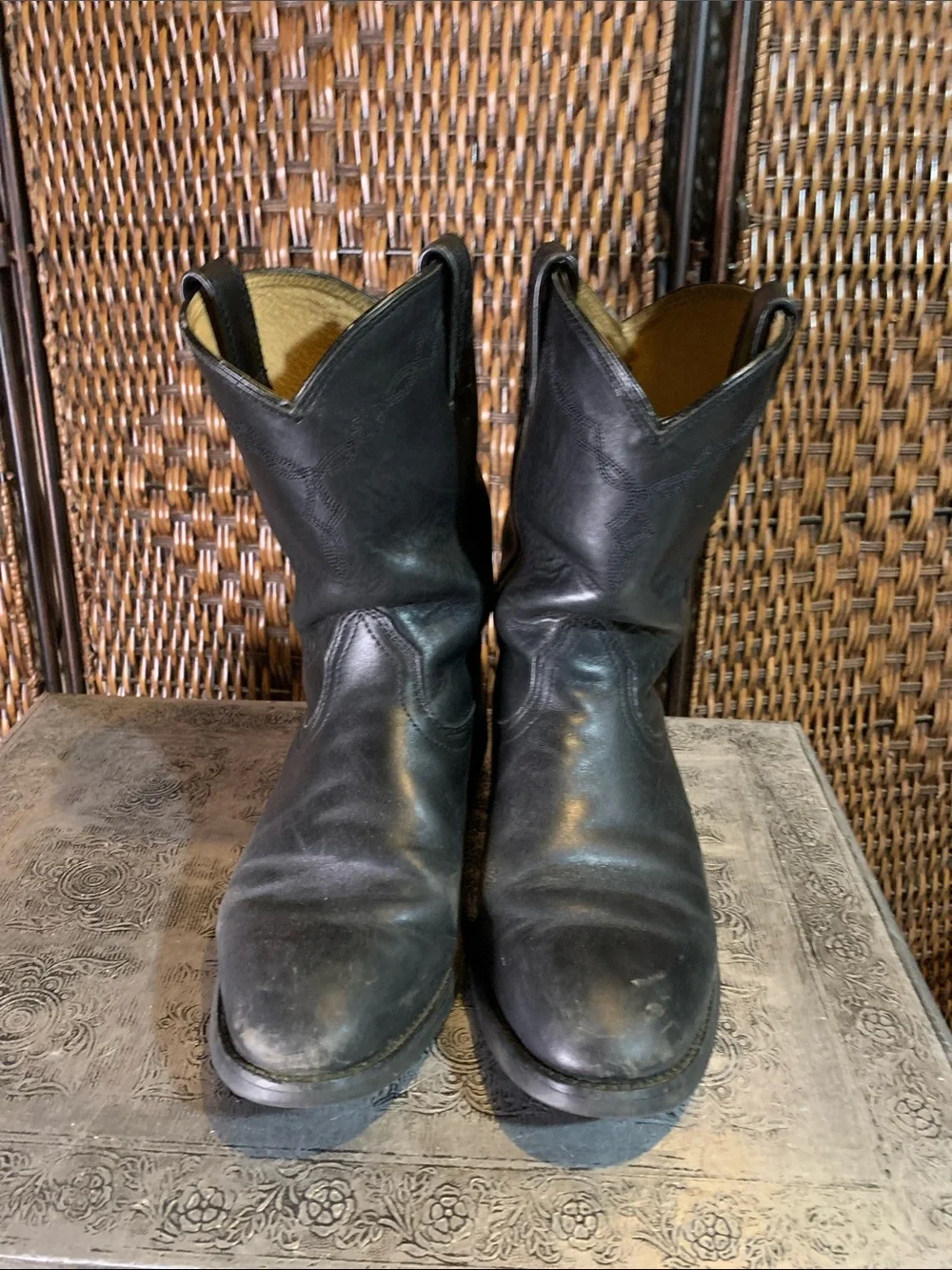 Ariat Black Leather Cowboy Boots Size 8.5B Men’s